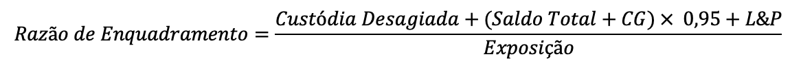 Fórmula para o cálculo da razão de enquadramento